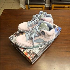 Air Jordan 5 Pink and Gray Sneakers